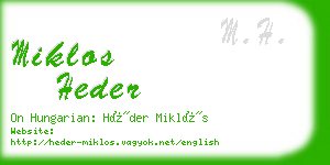 miklos heder business card